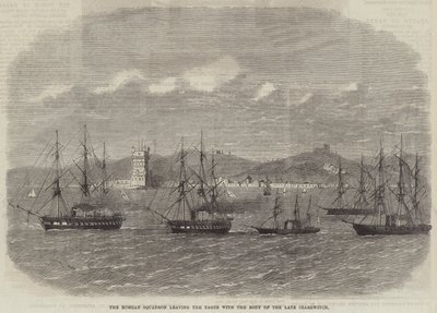 The Russian Squadron leaving the Tagus with the Body of the late Czarewitch by Edwin Weedon